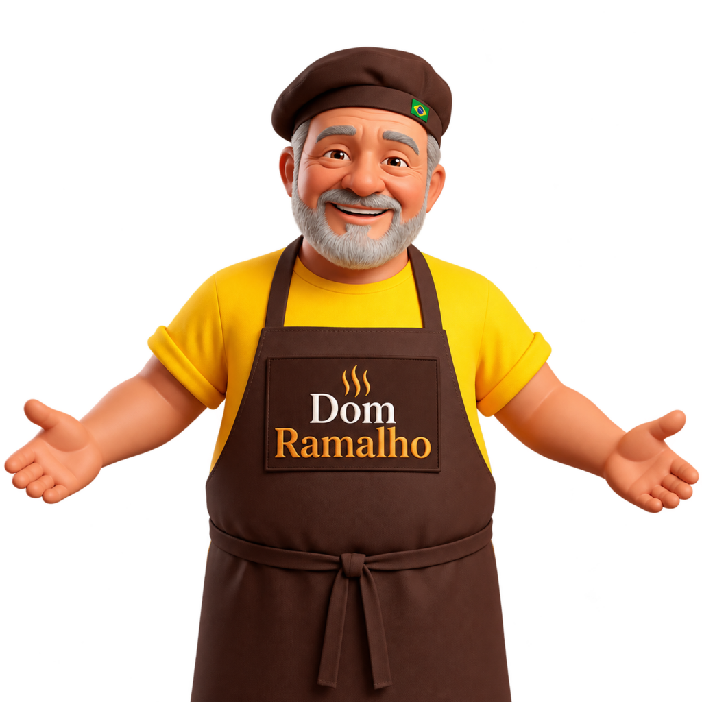 Mascote oficial do Dom Ramalho recebendo os clientes com simpatia
